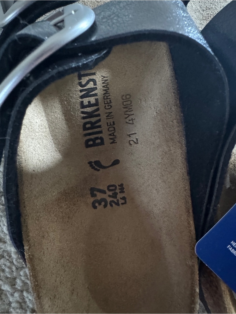 Birkenstock Arizona Big Buckle Slide Sandal Black SZ 37 "BRAND NEW OUT OF BOX" - Picture 2 of 5